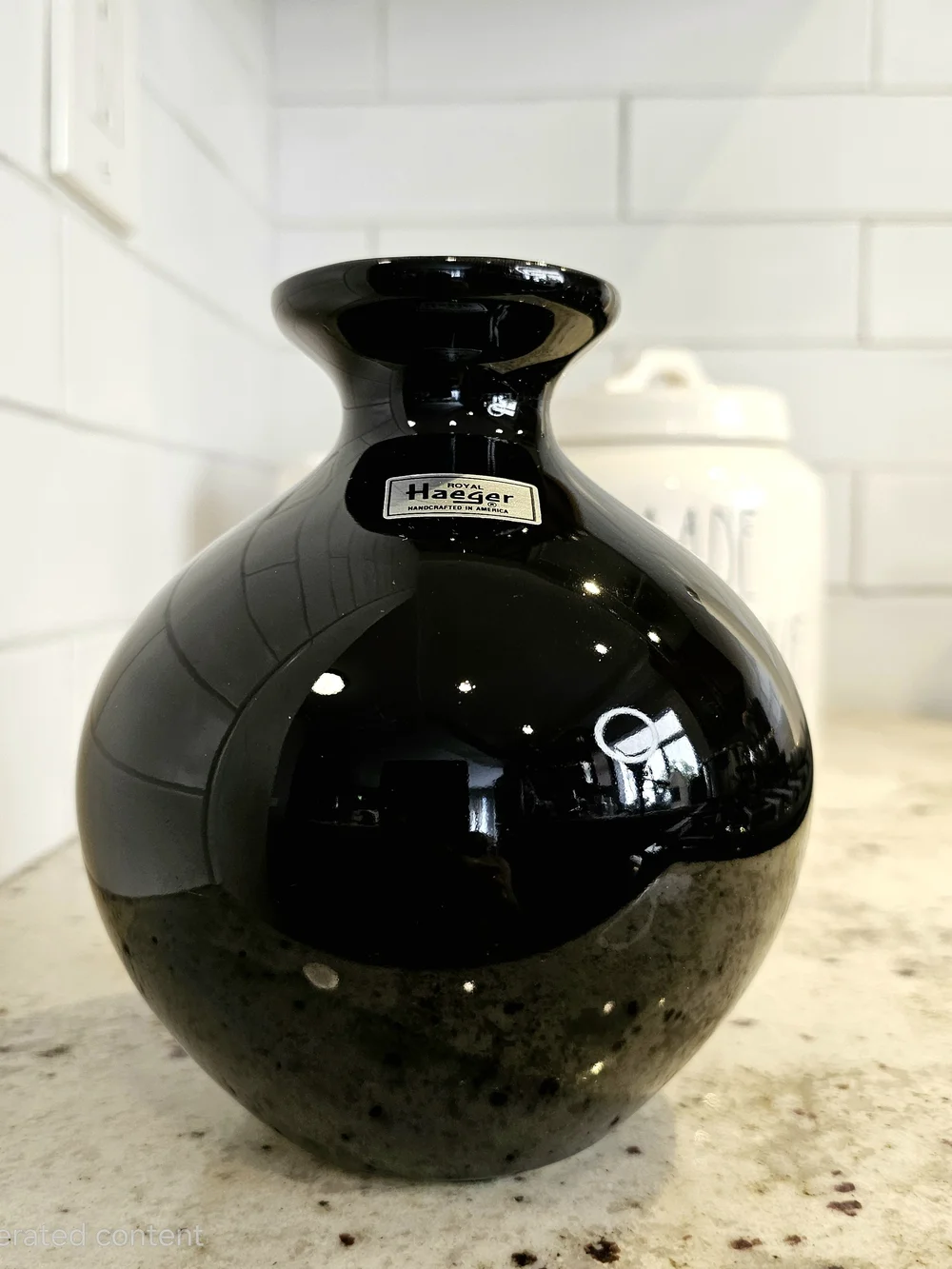 Vintage Royal Haeger Black Glossy Bud Vase